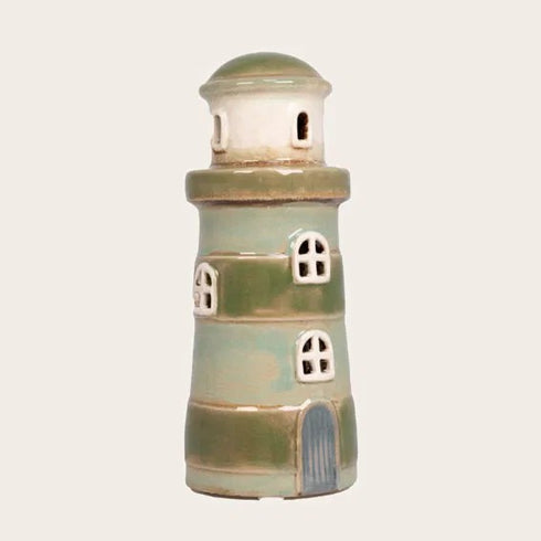 Keramikhus, Fyr, Grönt, H 18cm