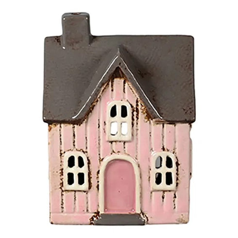 Keramikhus, Rosa, H 14cm