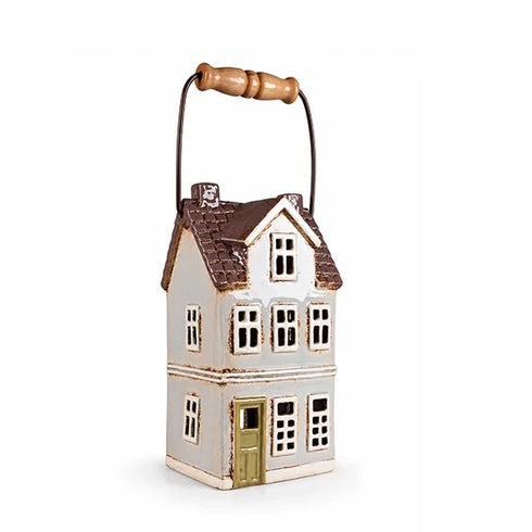 Ceramic House, Grey, with handle, H 22cm
