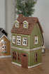Ceramic house, Green, with handle, H 22cm
