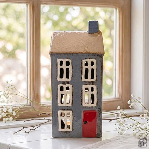 Ceramic House, Blue, H 27cm