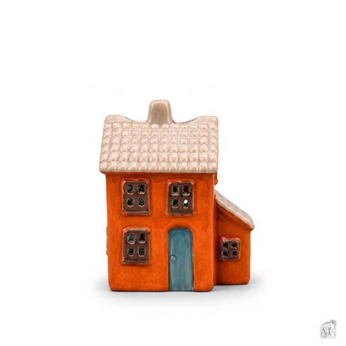 Keramikhus, Orange, H 10cm