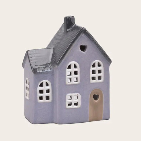 Keramikhus, Lila, H 15cm
