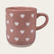 Mug, Hearts, H 9.5cm, Stoneware, Pink