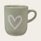 Mug, Heart, H 9.5cm, Stoneware, Green