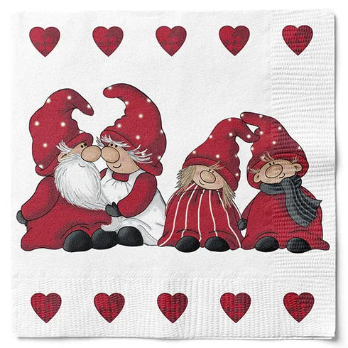 Servetter, 3-lags, Vit, Tomtefamilj, Santa Petit