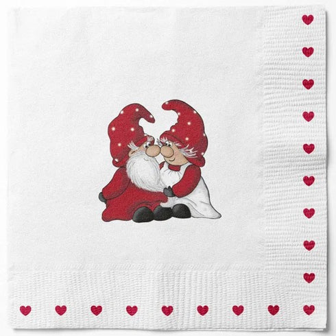 Napkins, 3-ply, White, Tomtepuss, Santa Petit