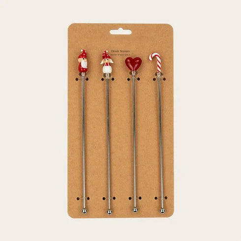 Drink Stirrers with Christmas Figures, H 20cm