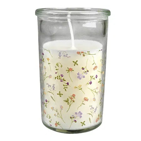 Tänk grönt, ljus i glas