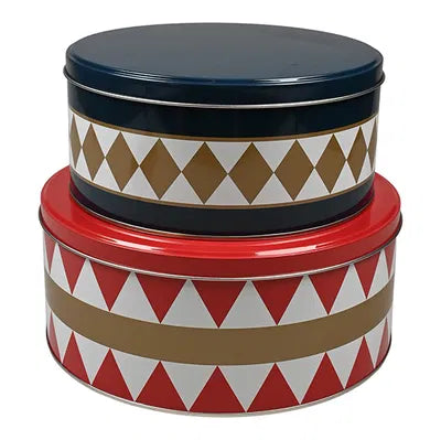 Plåtlådor, 2/set, Dia. 19,7/16,7cm, Röd/Svart