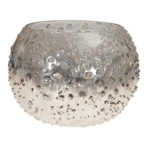 Ljusstake för värmeljus, H7cm, Glas, Grå