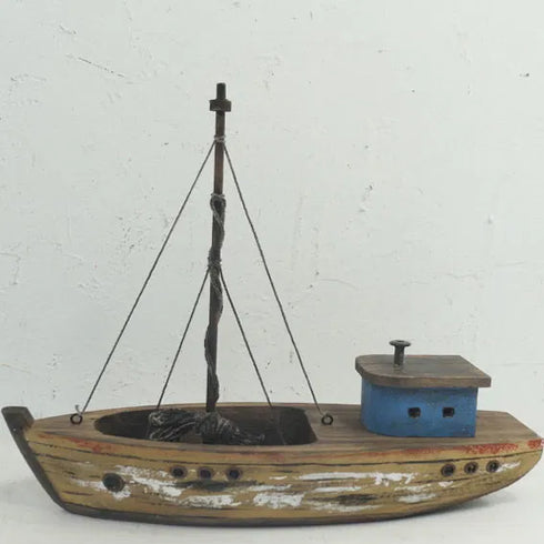 Båt för dekoration H26cm, Trä, Natur