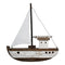Skepp i trä med segel, H27,5cm, vit