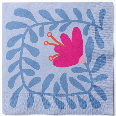 Servetter, 3-lags, Blå, Hot Summer