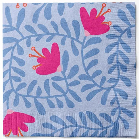 Servetter, 3-lags, Blå, Hot summer