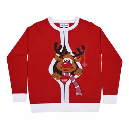 Jultröja dam Röd Ren 4ass
