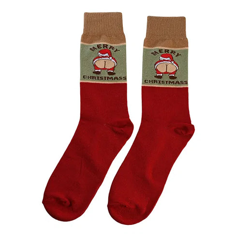 Strumpor med julmotiv, storlek 42-46, Röd