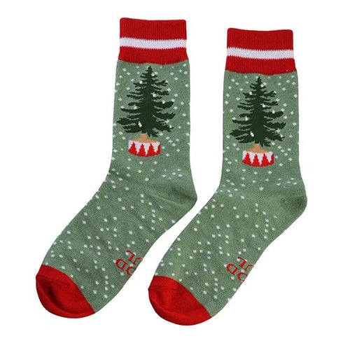Strumpor för dam, julgran storlek 37-41, Grön