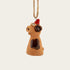 Christmas animal for hanging, Pig with dangling legs, H 6.8 cm, Stoneware