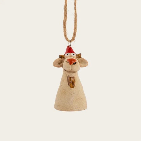 Juldjur för upphängning, Get med hängande ben, H 6,6 cm, Stengods