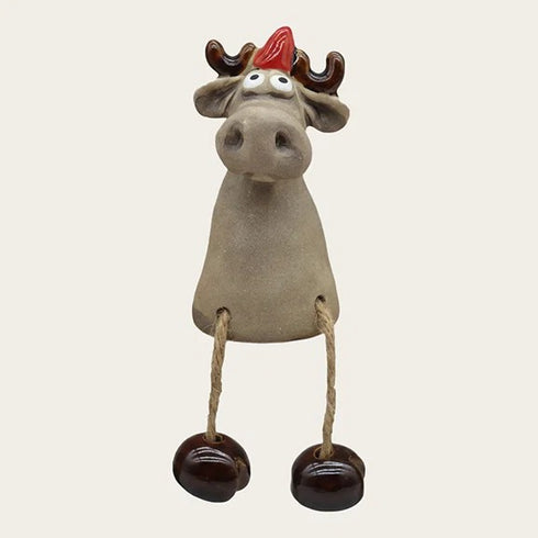 Julälg med hängande ben, H 9,5 cm, Stengods