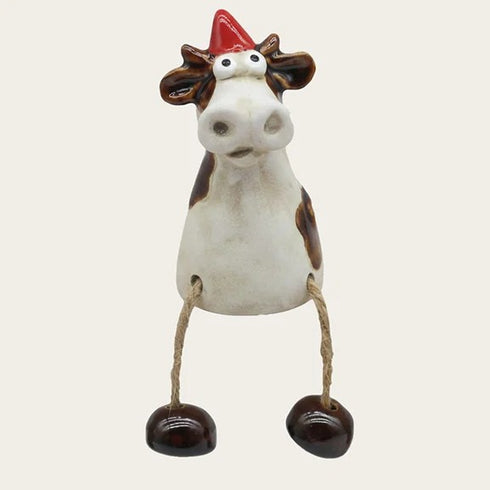 Julko med hängande ben, H 9,5 cm, Stengods