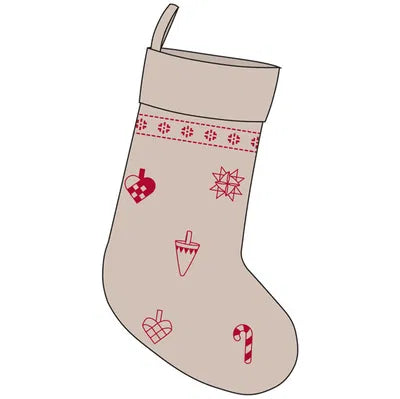 Julstrumpa, H70cm, Jute, Natur