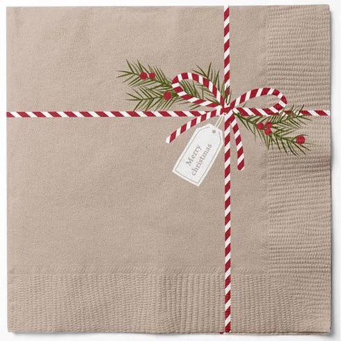 Servetter, 3-lags, Brun, Julpaket