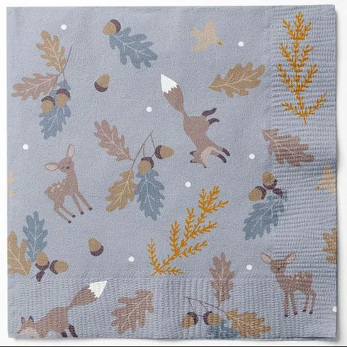 Servetter, 3-lags, Lila, Winter Forrest