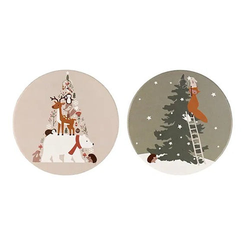 Juladresser, Forest Animals, Brun, 2 ass, 6/påse