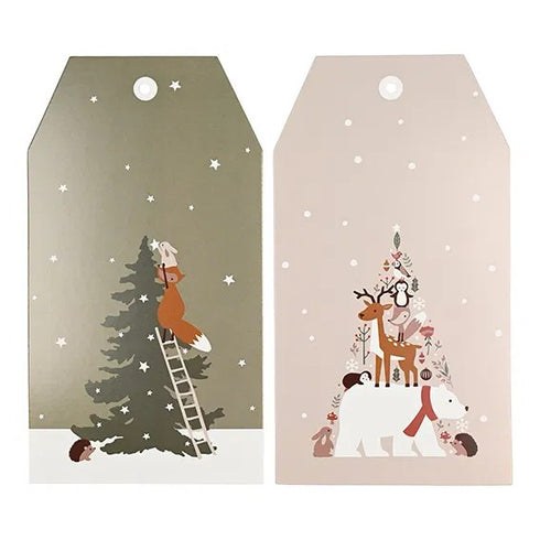 Juladresser, Forest Animals, Grön, 2 ass, 6/påse