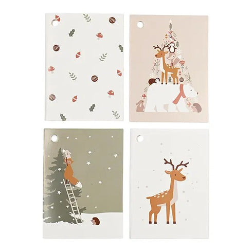 Juladresser, Forest Animals, 4 ass, 16/påse