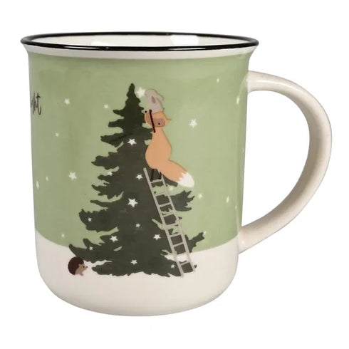 Mugg med vintermotiv mörkgrå