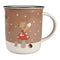 Mugg - vintermotiv med djur, H 9,5cm, Gammelrosa