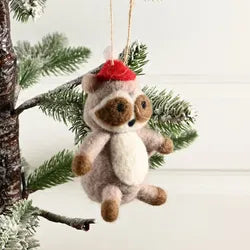 Tvättbjörn, H11cm, Ull/Polyester, Ljusgrå