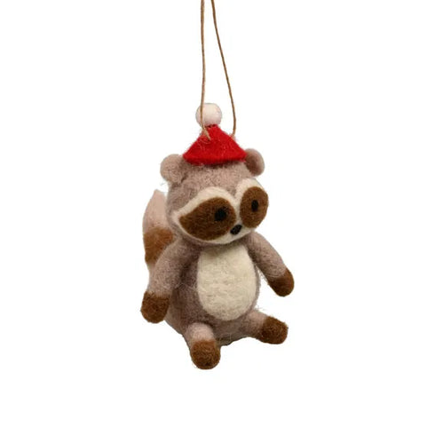 Tvättbjörn, H11cm, Ull/Polyester, Ljusgrå