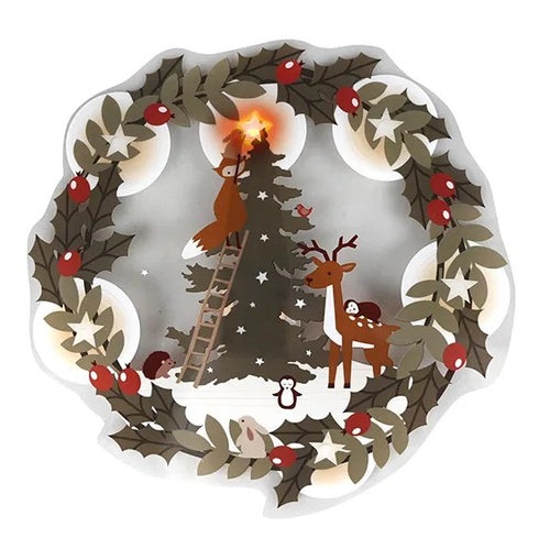 Fönsterdekaler med LED, Forest Animal, H 22,5cm