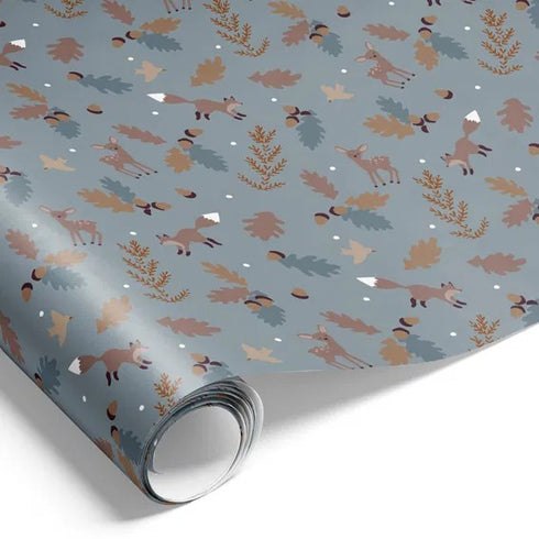 Presentpapper, Winter Forest, Grå, 5 m