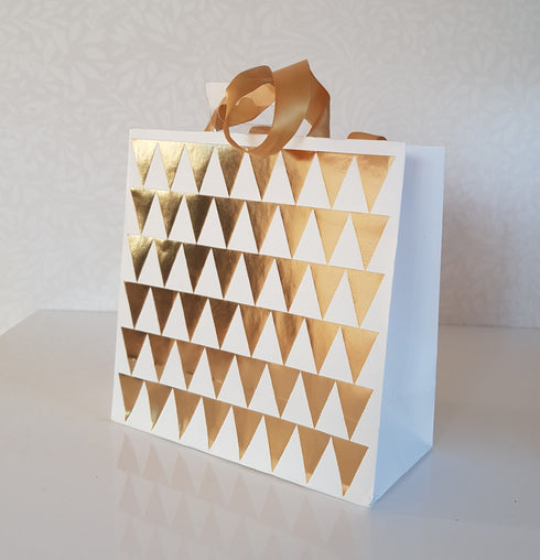 Presentspåse Vit Guld, Small