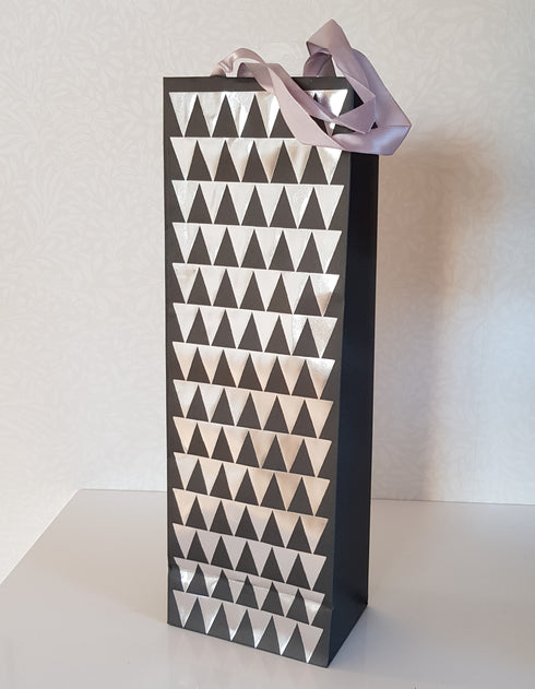Presentpåse Flaskpåse Svart/ Silver