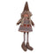 Tomteflicka med stickade kläder, H 20cm, Brun