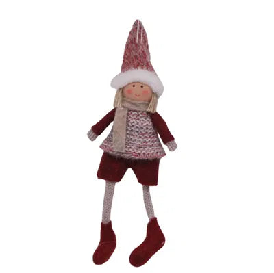 Tomtenisse med stickade kläder, H 21cm, Röd