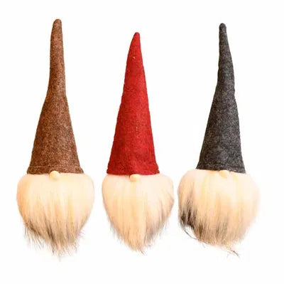 Tomtar, H 16cm, 3 varianter, Grå/Röd/Brun