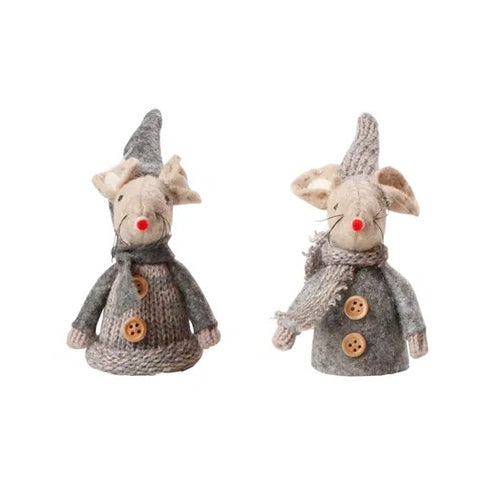 Möss, H7cm, 2 varianter Polyester, Grå