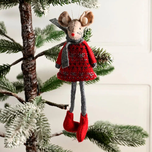 Juldekoration - 3 Möss att hänga, H16cm