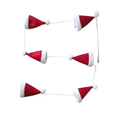 Girlang med Tomteluvor, B 100cm, Röd