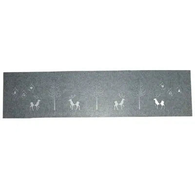 Bordslöpare, Renar & träd, 120x30cm, Grå