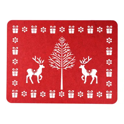 Bordstablett, Renar & träd, Röd