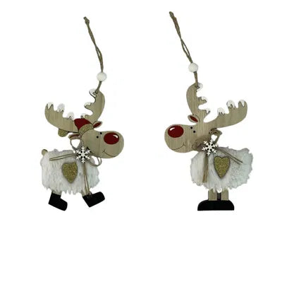 Rådjur, H14,5cm, Trä, Natur, 2ass