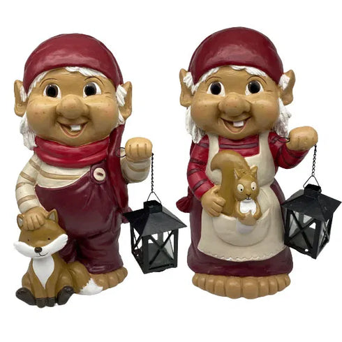 Troll, jultroll kille & tjej, H 35cm, 2 varianter, Röd